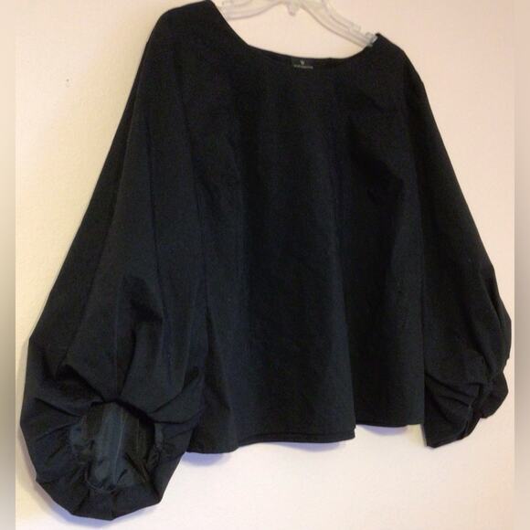 Worthington black bell sleeve blouse size Large - Picture 2 of 5
